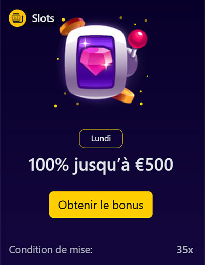 bonus du lundi slottiocasino